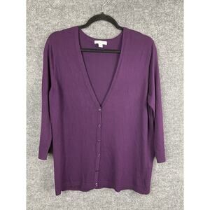 New York & Company Purple Cardigan Sweater, jewel buttons, light & soft, Sz XL